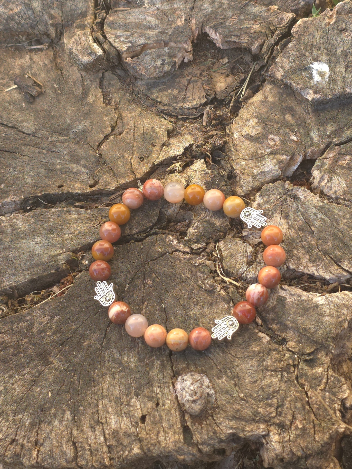 Petrified wood Chakra Bracelet